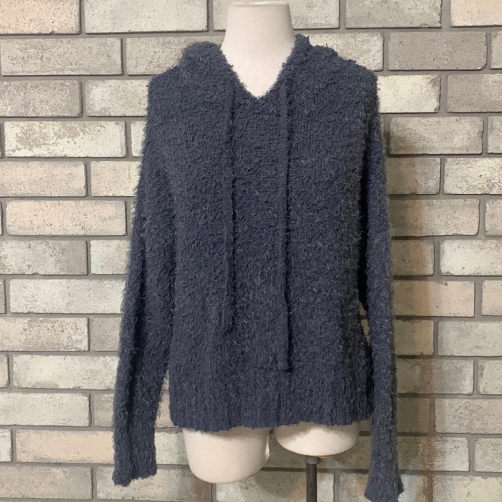 Fuzzy blue hoodie